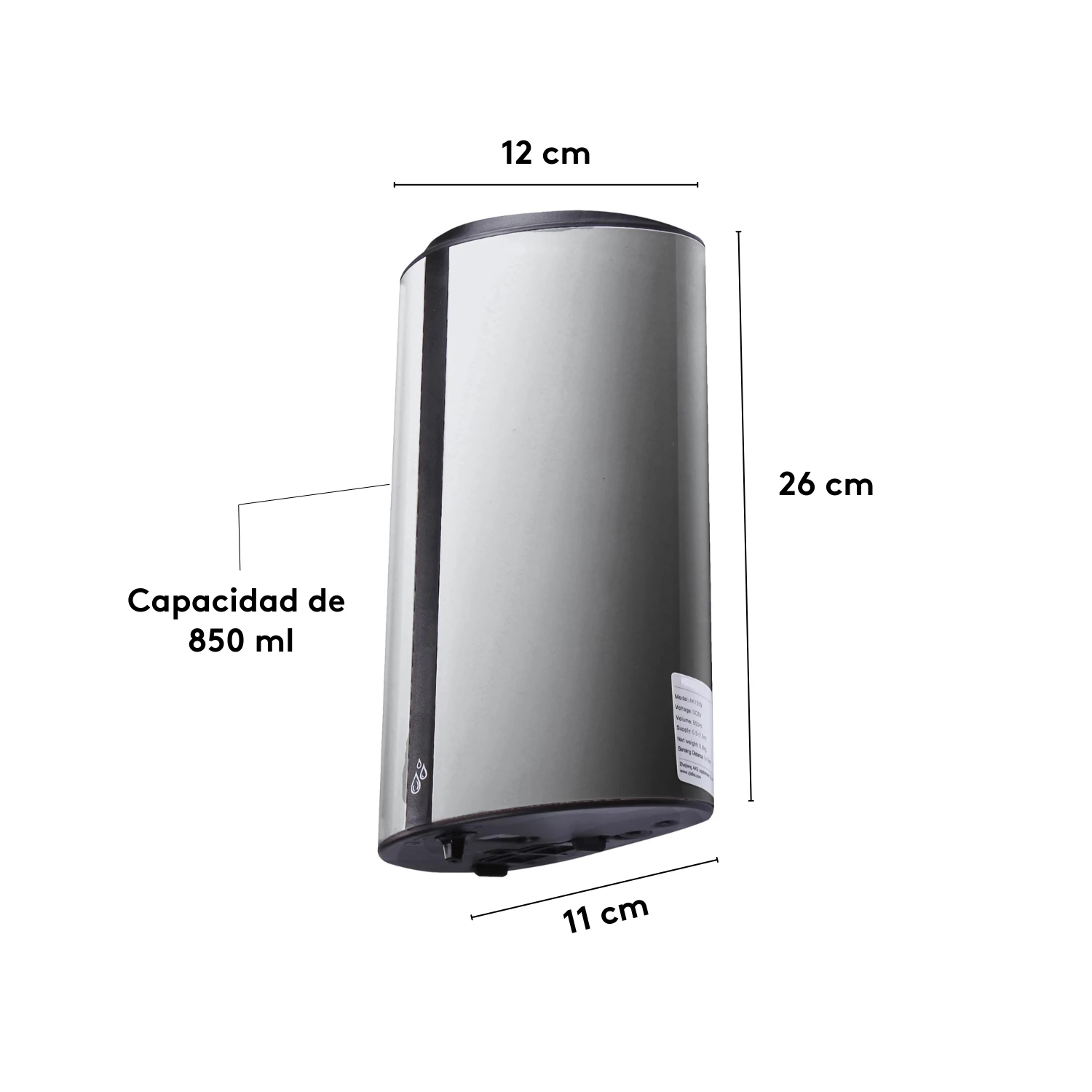 aya-dispensador-automatico-sensor-acero-107-AA-1209-S-dimensiones