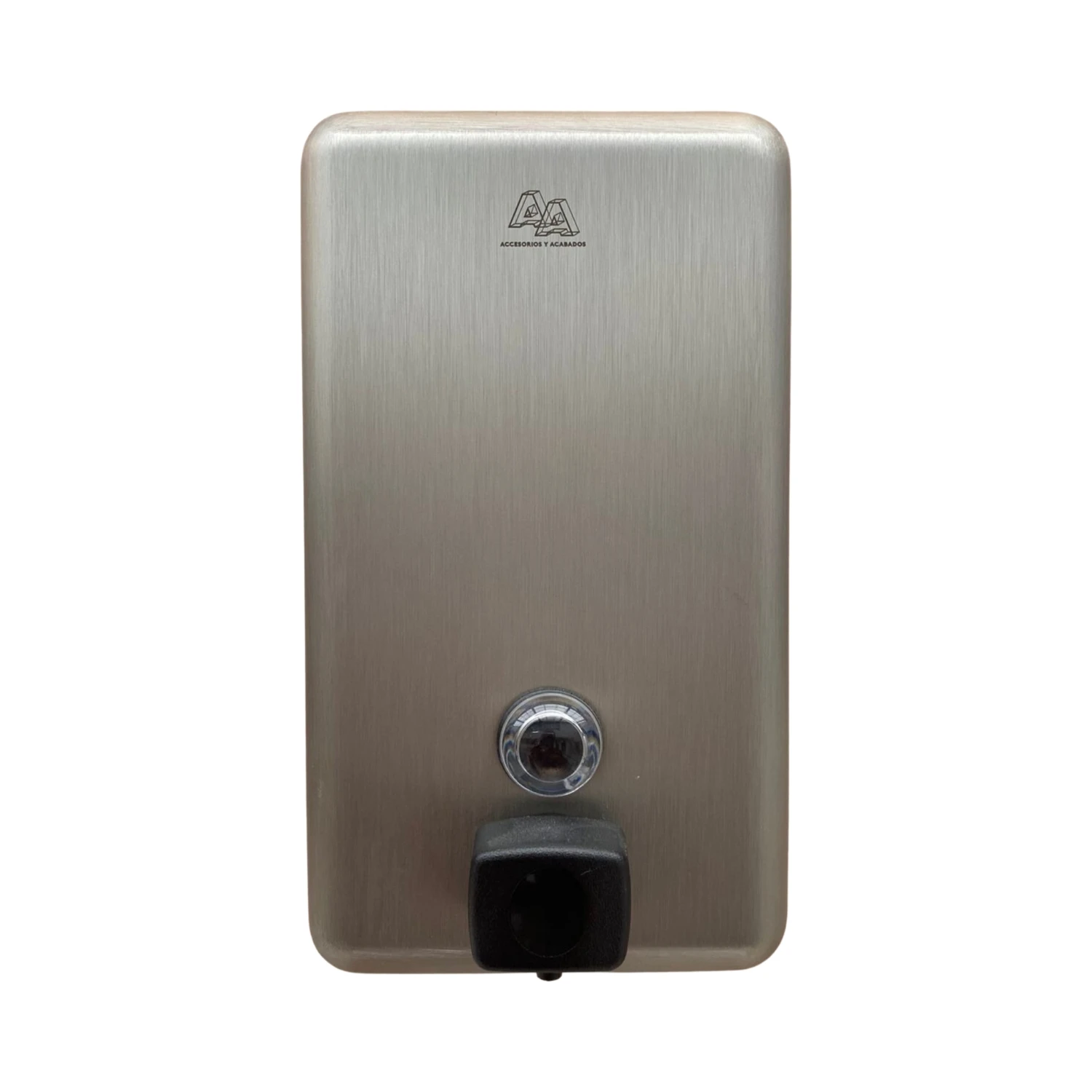 aya-dispensador-jabon-inoxidable-8-AA-605-BS-AFP-frontal-sin-texto