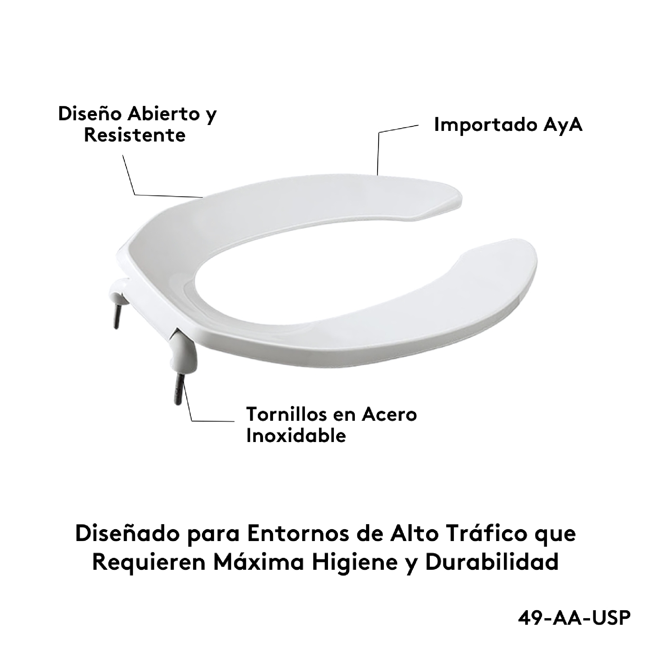 Asiento sanitario abierto
