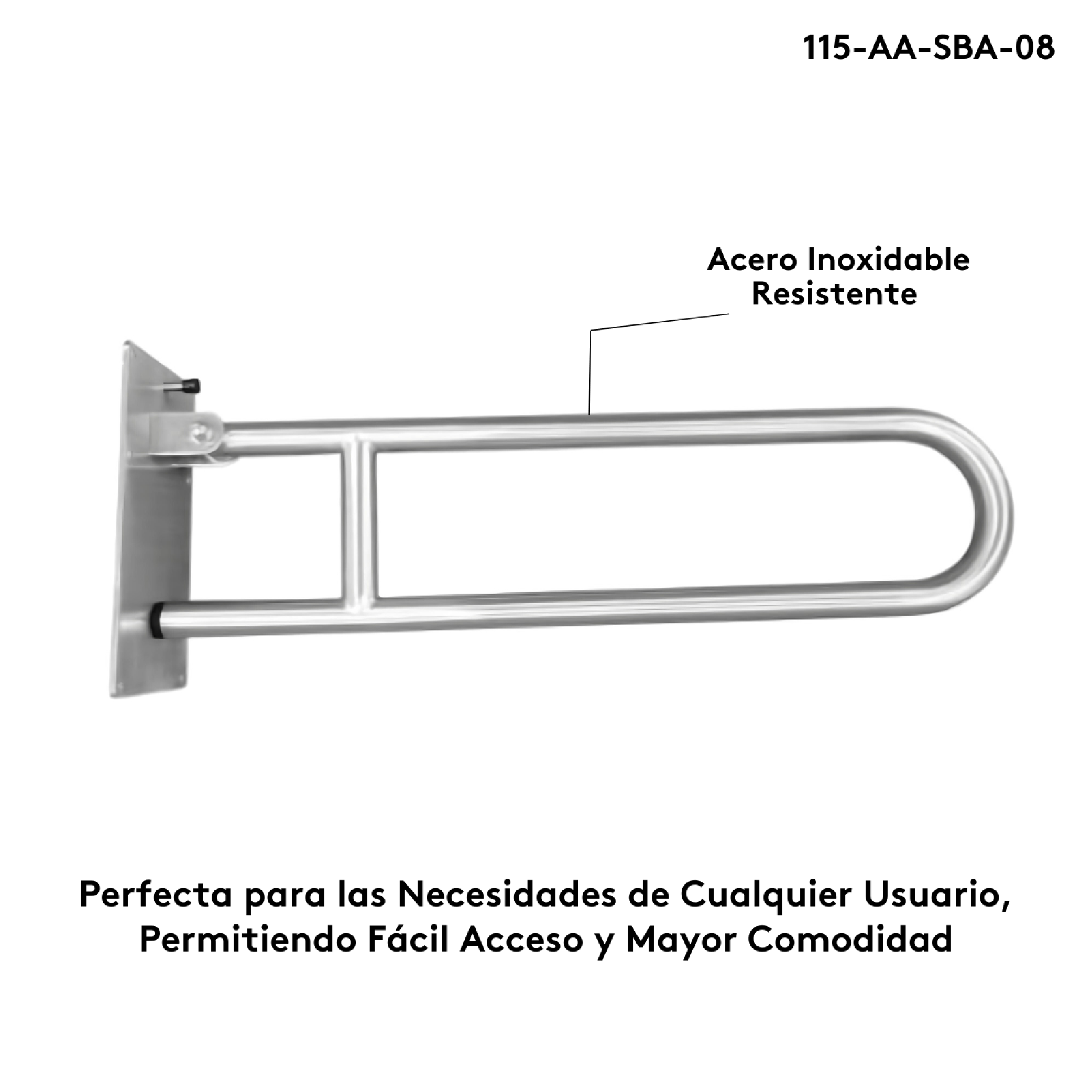 Barra de seguridad abatible