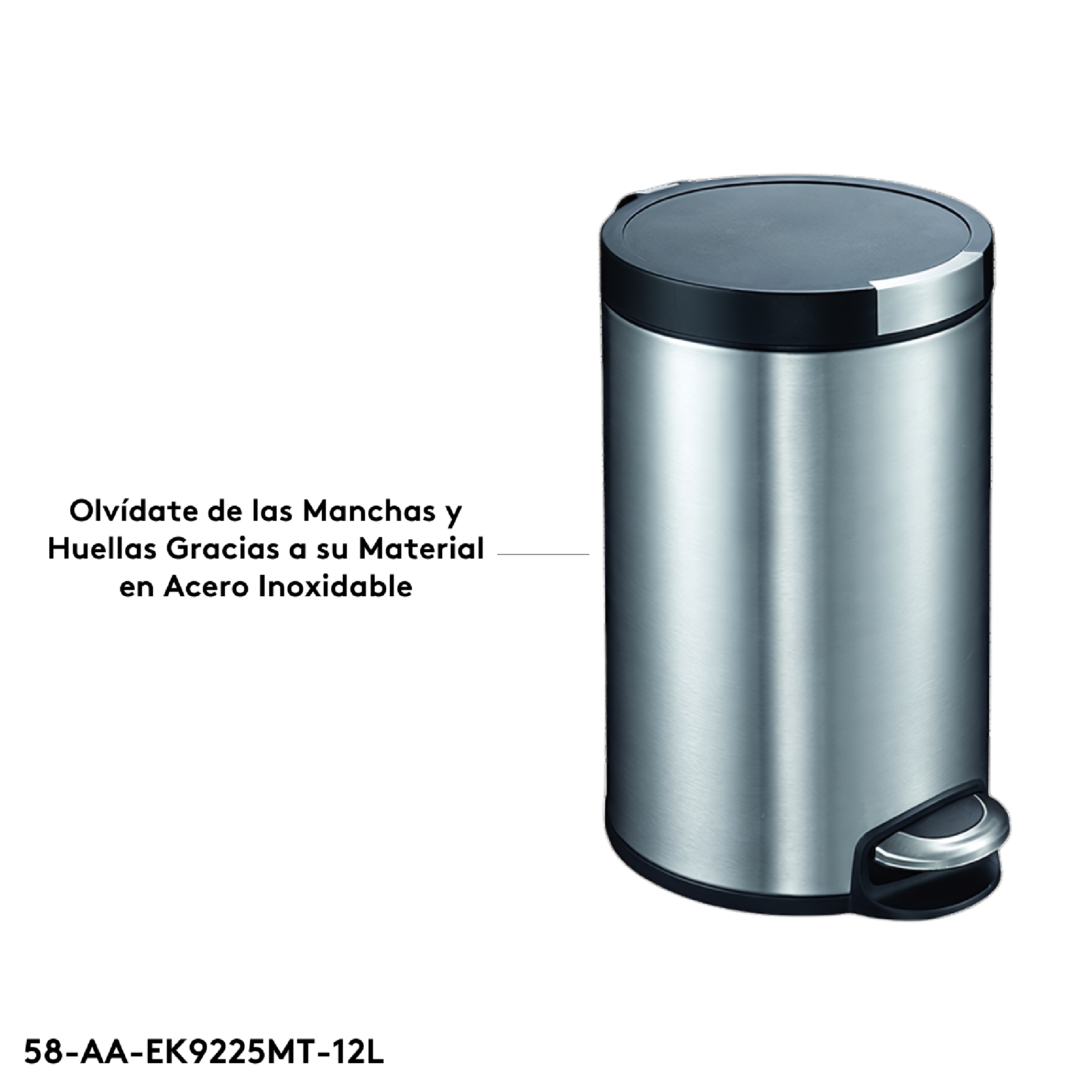 Caneca de pedal en acero inoxidable