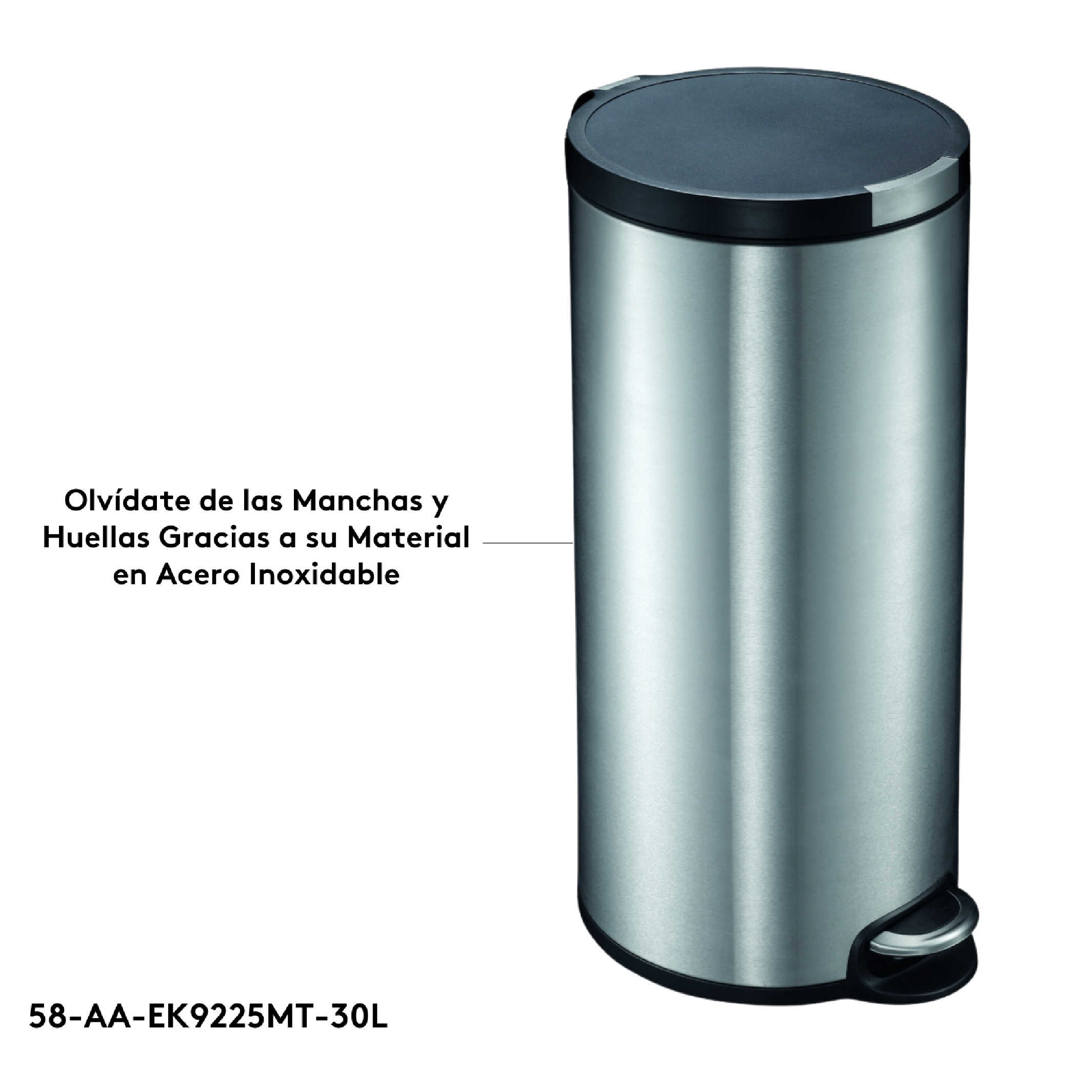 Caneca de pedal en acero inoxidable