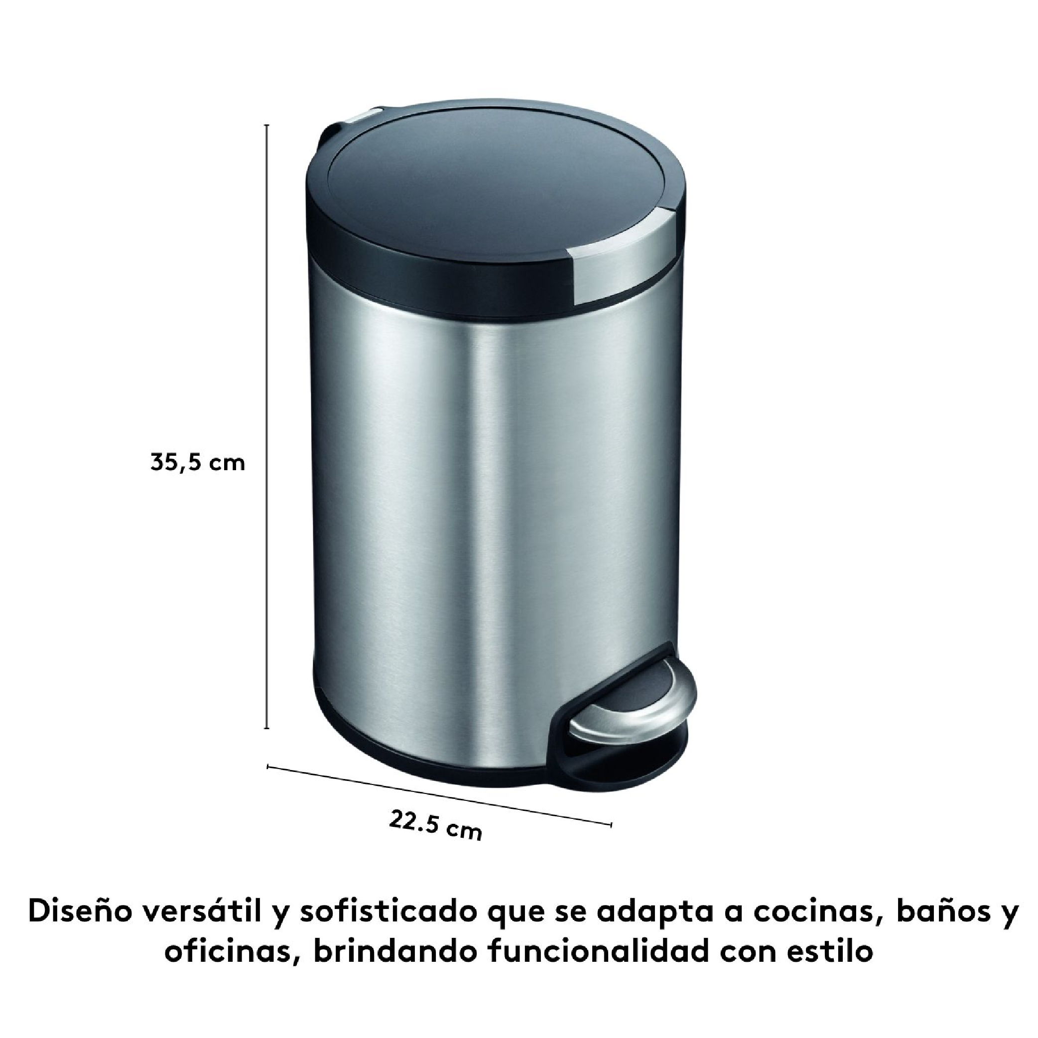 Caneca de pedal en acero inoxidable