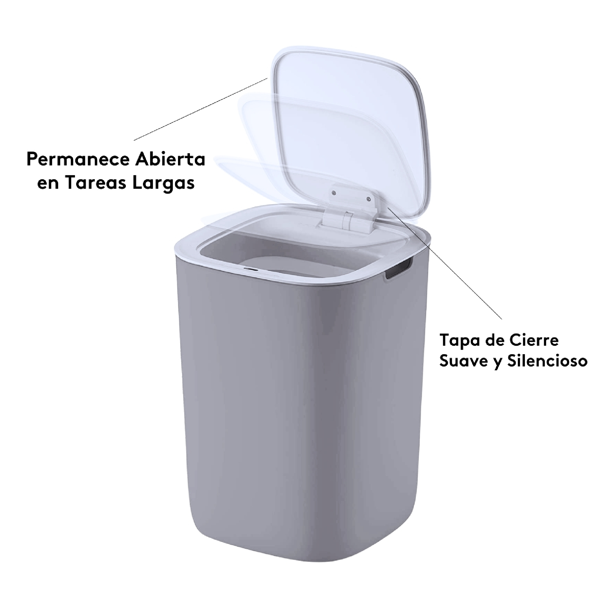 Caneca gris con sensor