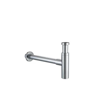 Sifón cilíndrico cromado