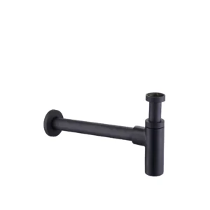 Sifón para lavamanos negro mate
