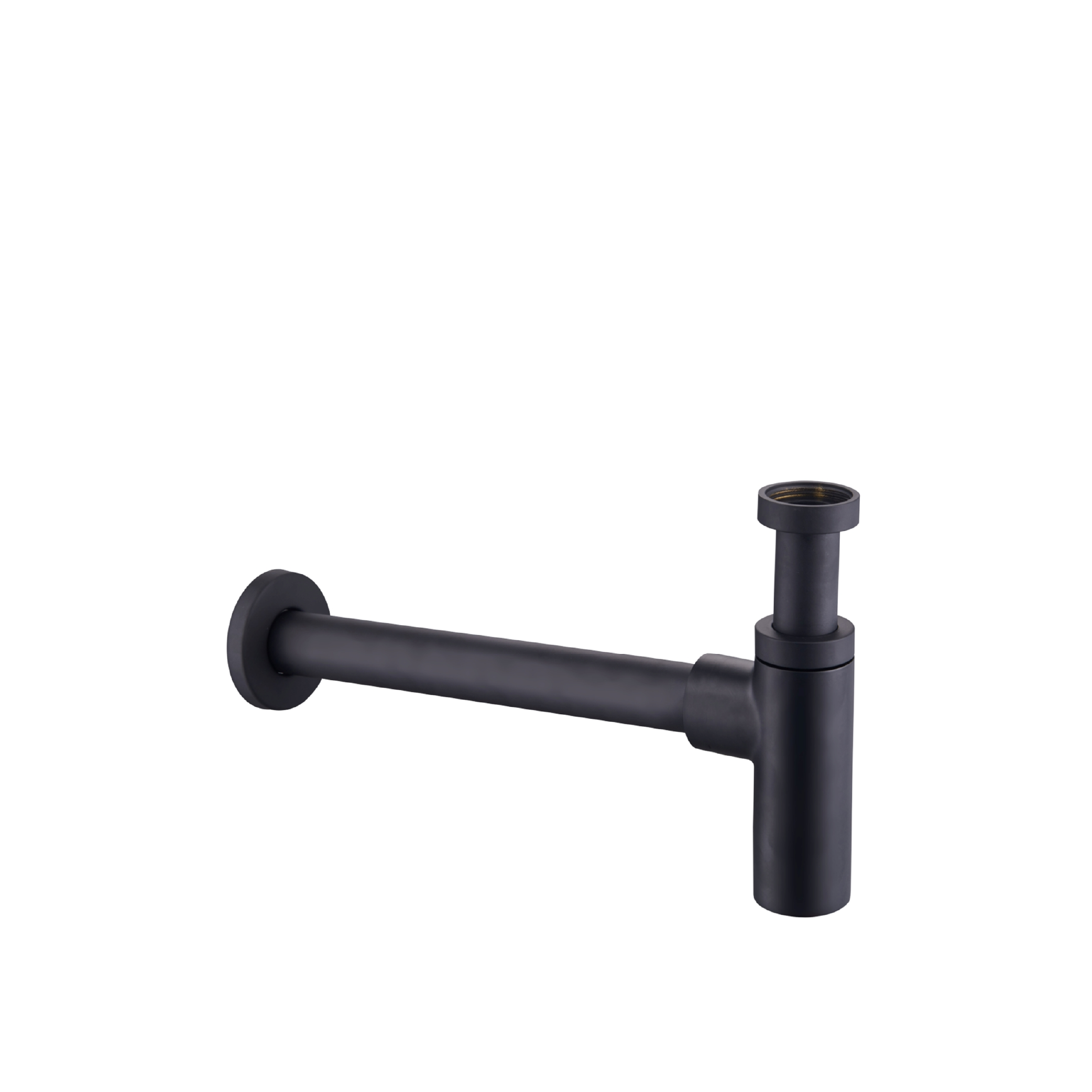 Sifón para lavamanos negro mate