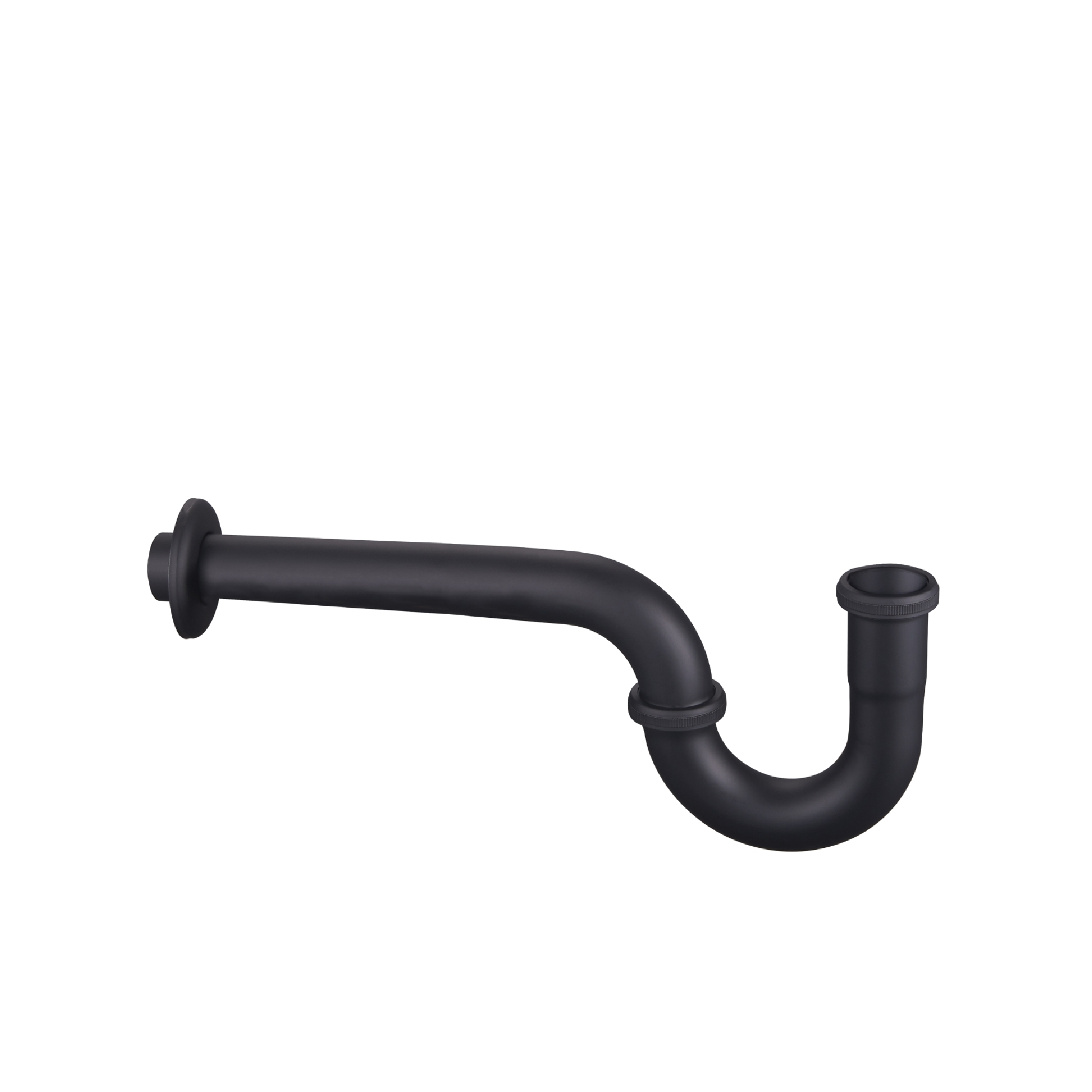 Sifón en P metálico negro